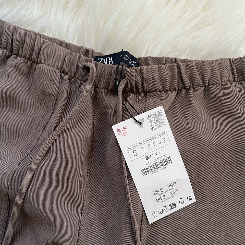 ZARA Women’s Dark Brown Cargo Jogger Pants - Picture 4 of 9